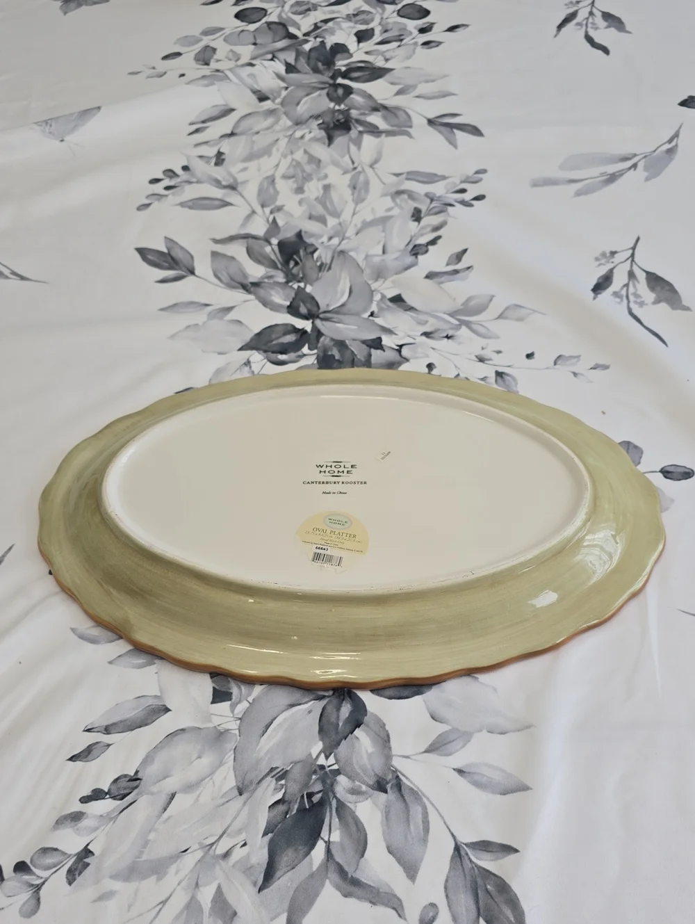Whole Home Canterbury Rooster Oval Platter Ceramic 13.75